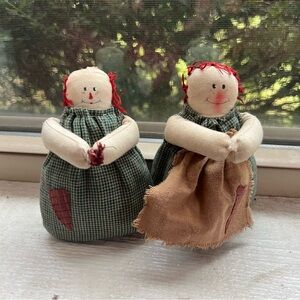 Boy and girl country doll set.